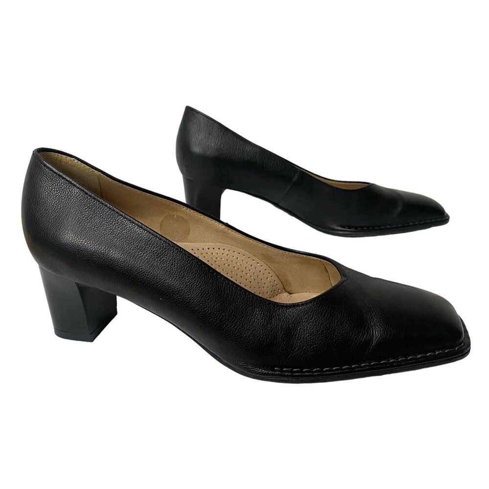 Ara Relax Flex Block Pump Heels Women's Size 6.5G Or US Sz 10 Black Church Adult